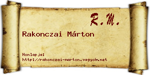 Rakonczai Márton névjegykártya